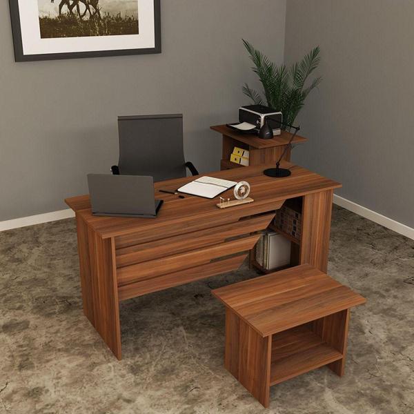 Kalender Dekor Steen - 1 - 2 - 3 Ofis Büro Masası Takımı Ceviz - Image 1