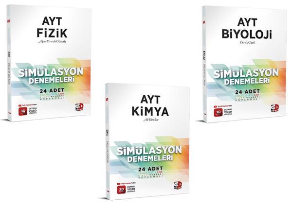 3D Yayınları 2024 Ayt Fizik Kimya Biyoloji Deneme Seti - 3D Yayınları - Image 1