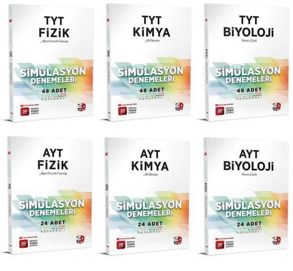 3D Yayınları 2024 Tyt Ayt Fizik Kimya Biyoloji Deneme Seti - 3D Yayınları - Image 1