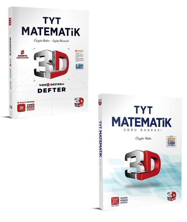 3D Yayınları 2024 Tyt Matematik Soru + Video Destekli Defter Seti - 3D Yayınları - Image 1