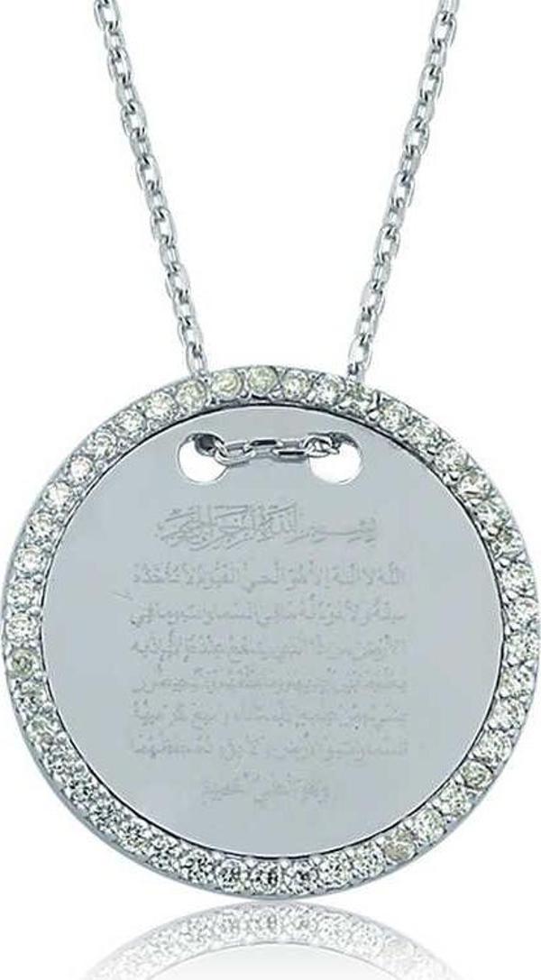 Gümüş Ayete-l Kürsi Plaka Kolye - Image 1