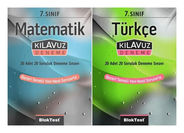 Bloktest 7. Sınıf Matematik + Türkçe Kılavuz Deneme Seti 2 Kitap 2023 - Bloktest Yayınları - Image 1