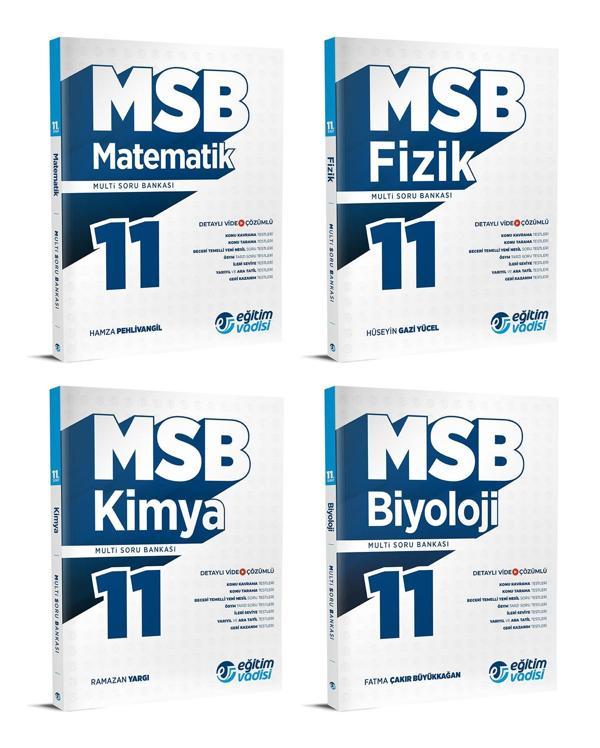 Eğitim Vadisi 2024 11. Sınıf Matematik + Fizik + Kimya + Biyoloji Soru Bankası Seti 4 Kitap - Eğitim Vadisi - Image 1
