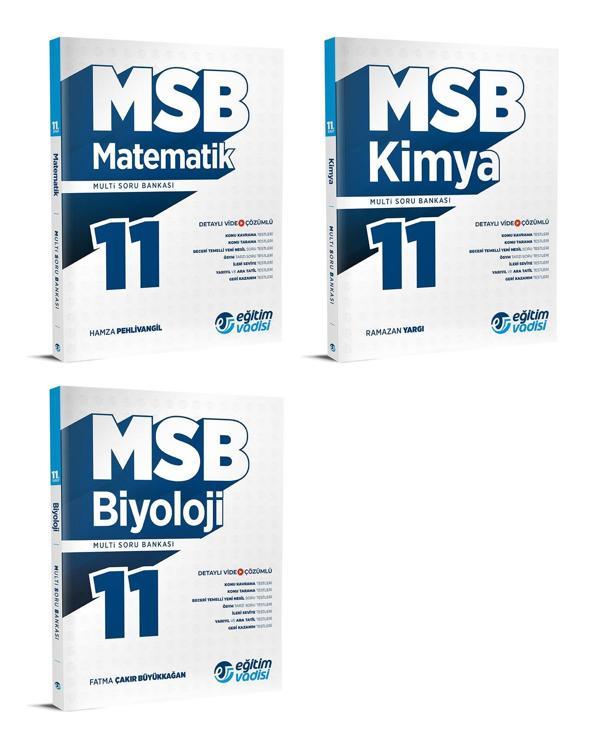 Eğitim Vadisi 2024 11. Sınıf Matematik + Kimya + Biyoloji Soru Bankası Seti 3 Kitap - Eğitim Vadisi - Image 1