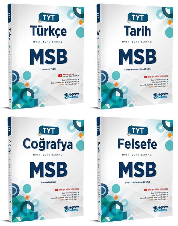 Eğitim Vadisi 2024 Tyt Türkçe + Tarih + Coğrafya + Felsefe Msb Seti 4 Kitap - Eğitim Vadisi - Image 1