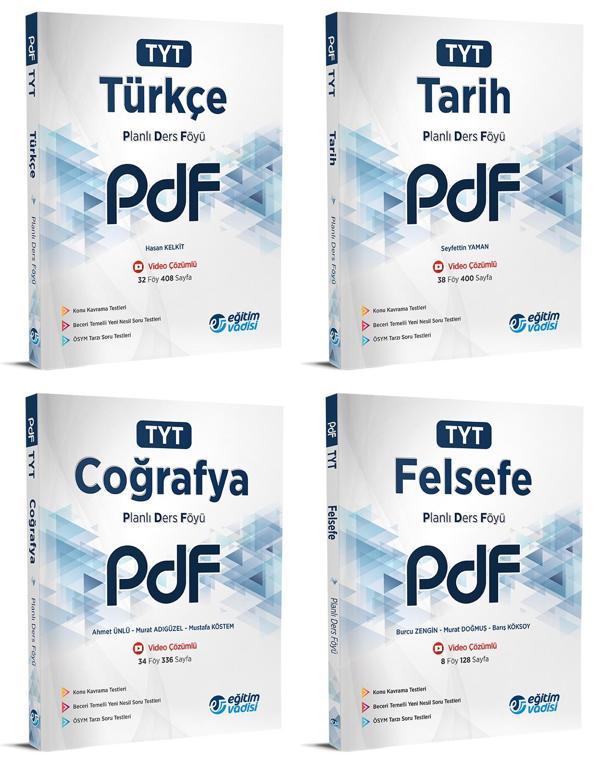 Eğitim Vadisi 2024 Tyt Türkçe + Tarih + Coğrafya + Felsefe Pdf Seti 4 Kitap - Eğitim Vadisi - Image 1