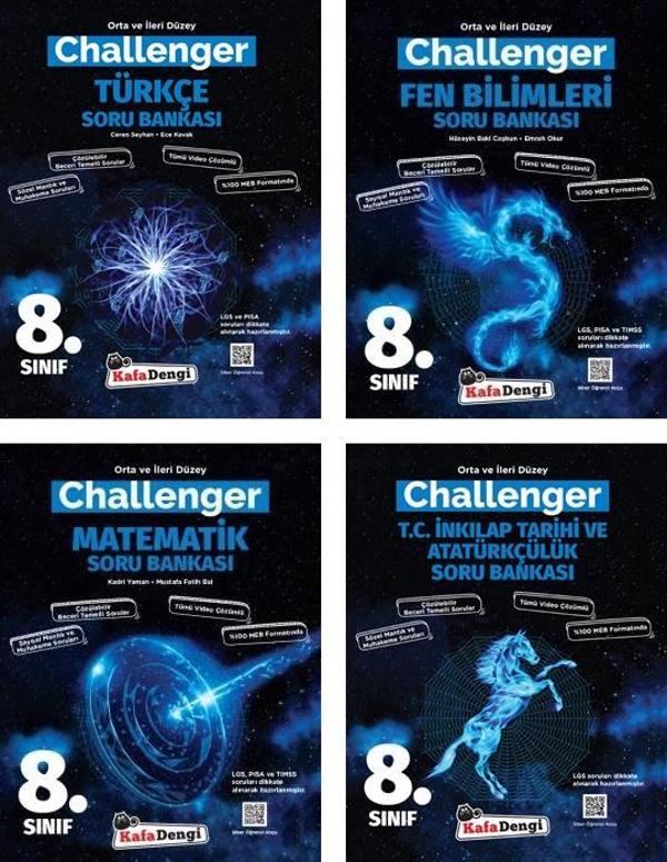 Kafadengi 2024 8. Sınıf Lgs Matematik + Türkçe + Fen + İnkılap Challenger Soru Seti 4 Kitap - Kafa Dengi - Image 1