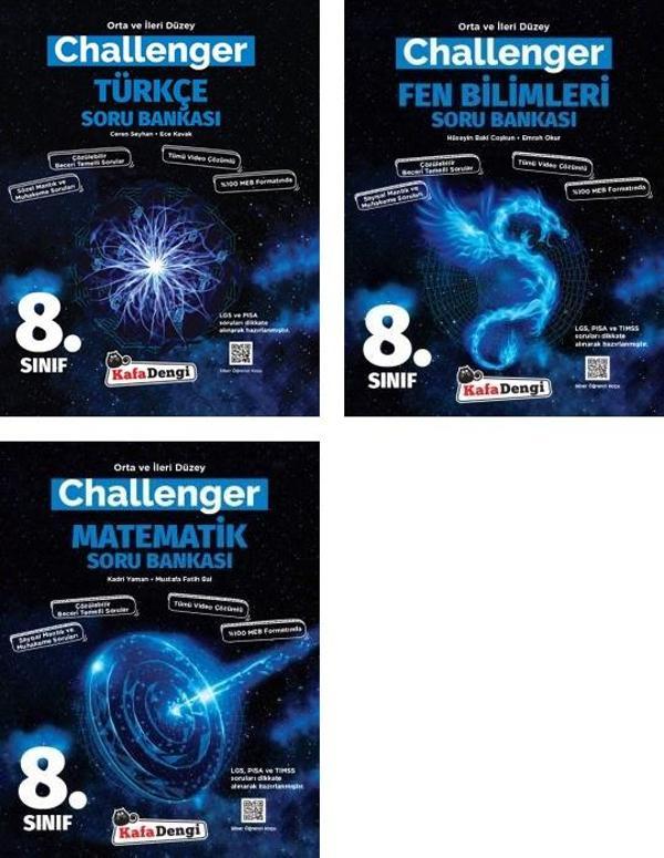 Kafadengi 2024 8. Sınıf Lgs Matematik + Türkçe + Fen Challenger Soru Seti 3 Kitap - Kafa Dengi - Image 1