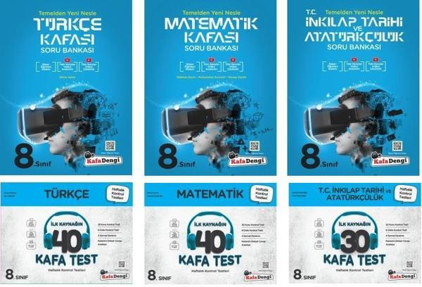 Kafadengi 2024 8. Sınıf Lgs Matematik + Türkçe + İnkılap Kafa Soru + Test Seti 6 Kitap - Kafa Dengi - Image 1