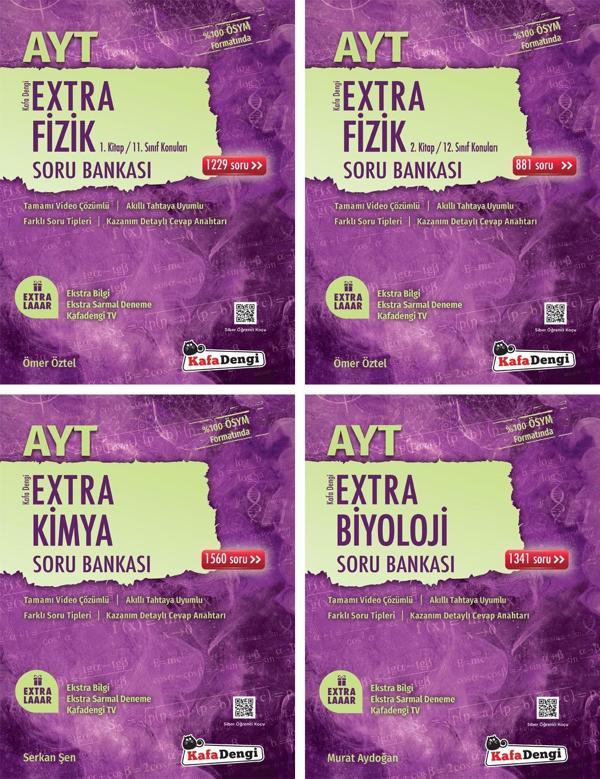 Kafadengi 2024 Ayt Fizik Kimya Biyoloji Extra Soru Bankası Seti 4 Kitap - Kafa Dengi - Image 1