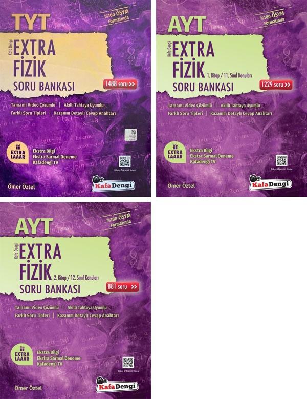 Kafadengi 2024 Tyt Ayt Fizik Extra 1 Ve 2. Kitap Soru Bankası Seti 3 Kitap - Kafa Dengi - Image 1