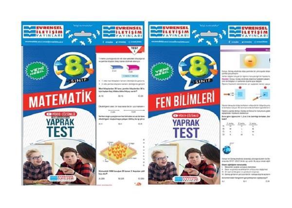 Evrensel İletişim 8. Sınıf Matematik + Fen Bilimleri Yaprak Test Seti 2 Kitap 2023 - Evrensel İletişim Yayınları - Image 1
