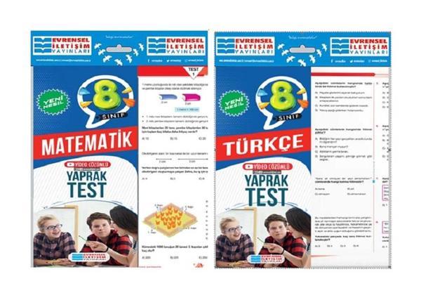 Evrensel İletişim 8. Sınıf Matematik + Türkçe Yaprak Test Seti 2 Kitap 2023 - Evrensel İletişim Yayınları - Image 1