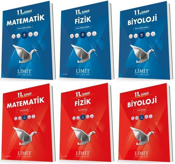 Limit 11. Sınıf Matematik + Fizik + Biyoloji Konu + Soru Seti 6 Kitap 2023 - Limit Yayınları - Image 1