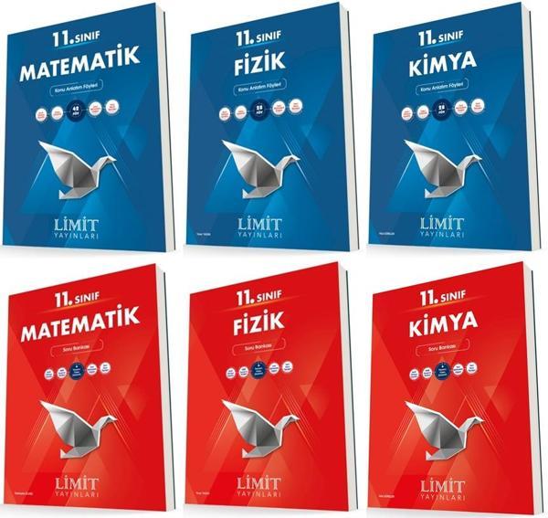 Limit 11. Sınıf Matematik + Fizik + Kimya Konu + Soru Seti 6 Kitap 2023 - Limit Yayınları - Image 1