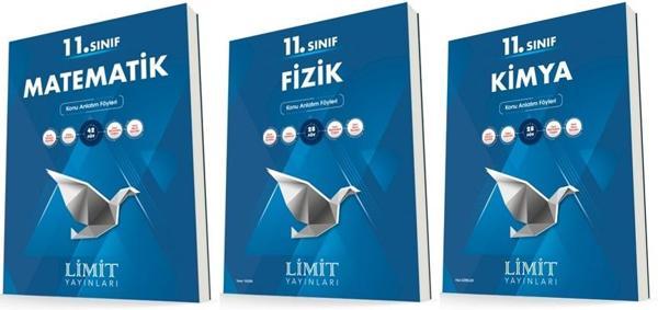 Limit 11. Sınıf Matematik + Fizik + Kimya Konu Föyleri Seti 3 Kitap 2023 - Limit Yayınları - Image 1