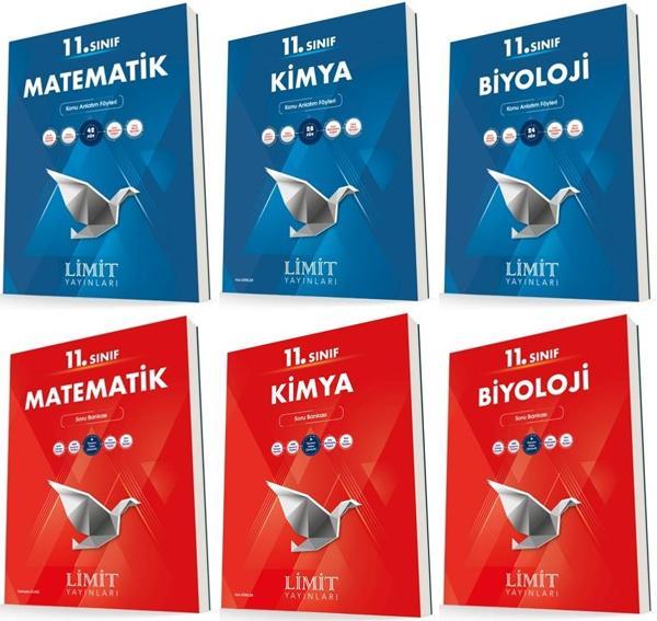 Limit 11. Sınıf Matematik + Kimya + Biyoloji Konu + Soru Seti 6 Kitap 2023 - Limit Yayınları - Image 1