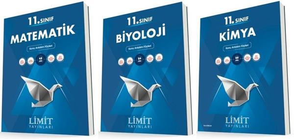 Limit 11. Sınıf Matematik + Kimya + Biyoloji Konu Föyleri Seti 3 Kitap 2023 - Limit Yayınları - Image 1