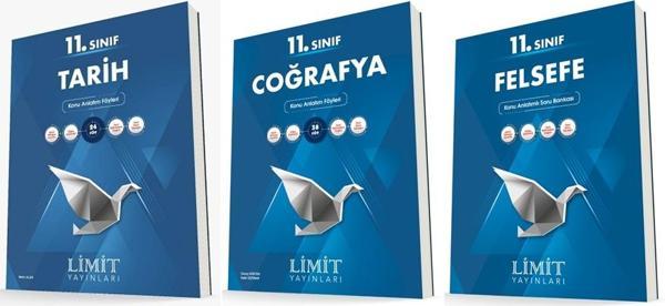 Limit 11. Sınıf Tarih + Coğrafya + Felsefe Konu Föyleri Seti 3 Kitap 2023 - Limit Yayınları - Image 1