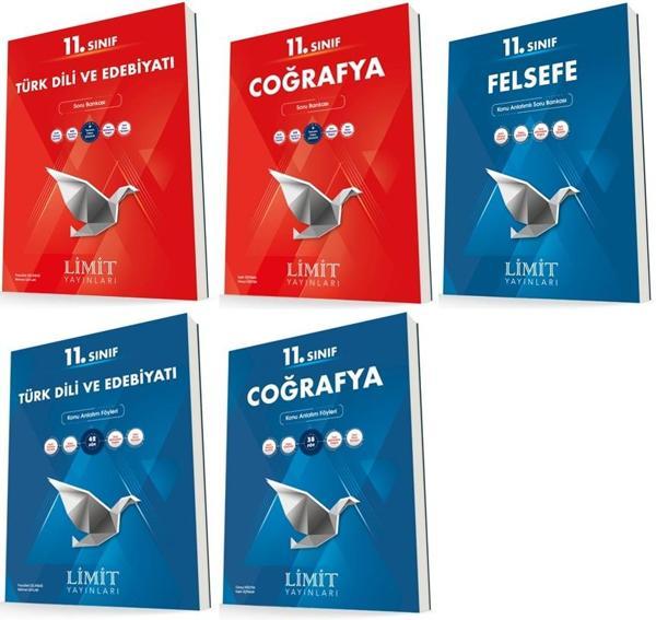 Limit 11. Sınıf Edebiyat + Felsefe + Coğrafya Konu + Soru Seti 5 Kitap 2023 - Limit Yayınları - Image 1
