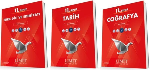 Limit 11. Sınıf Edebiyat + Tarih + Coğrafya Soru Bankası Seti 3 Kitap 2023 - Limit Yayınları - Image 1
