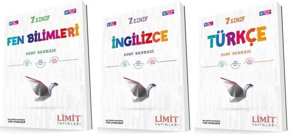 Limit 7. Sınıf Fen + Türkçe + İngilizce Soru Seti 3 Kitap 2023 - Limit Yayınları - Image 1