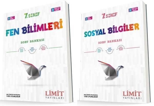 Limit 7. Sınıf Fen Bilimleri + Sosyal Bilgiler Soru Bankası Seti 2 Kitap 2023 - Limit Yayınları - Image 1