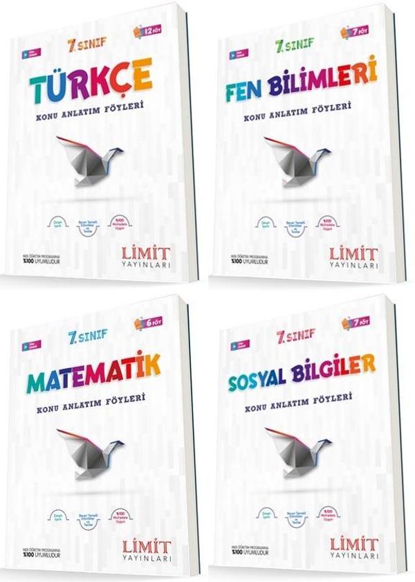 Limit 7. Sınıf Matematik + Fen + Türkçe + Sosyal Konu Seti 4 Kitap 2023 - Limit Yayınları - Image 1