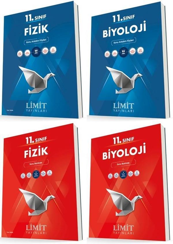 Limit 11. Sınıf Fizik + Biyoloji Konu + Soru Seti 4 Kitap 2023 - Limit Yayınları - Image 1