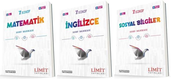 Limit 7. Sınıf Matematik + İngilizce + Sosyal Soru Seti 3 Kitap 2023 - Limit Yayınları - Image 1