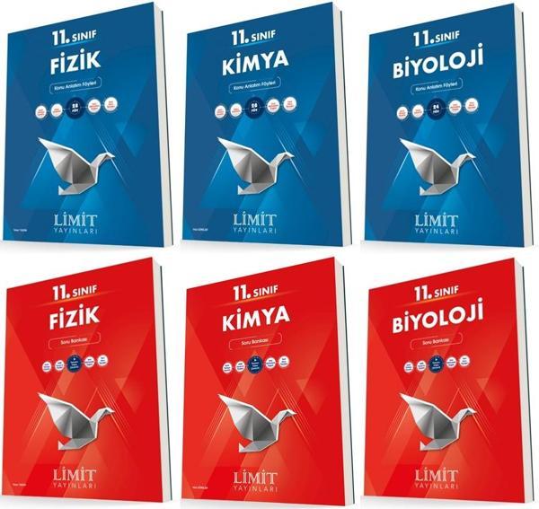 Limit 11. Sınıf Fizik + Kimya + Biyoloji Konu + Soru Seti 6 Kitap 2023 - Limit Yayınları - Image 1