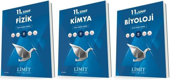 Limit 11. Sınıf Fizik + Kimya + Biyoloji Konu Föyleri Seti 3 Kitap 2023 - Limit Yayınları - Image 1