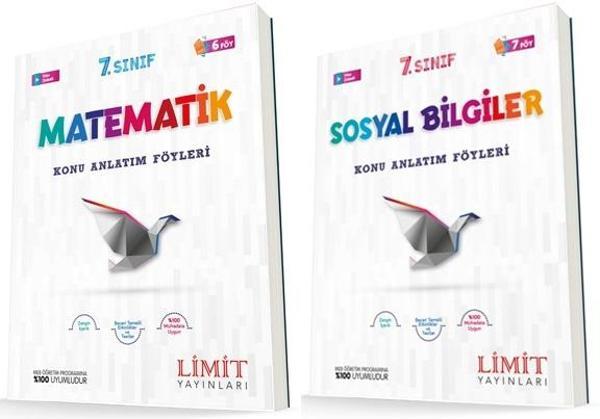 Limit 7. Sınıf Matematik + Sosyal Bilgiler Konu Föyleri Seti 2 Kitap 2023 - Limit Yayınları - Image 1