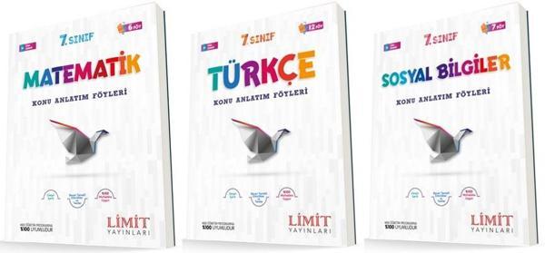 Limit 7. Sınıf Matematik + Türkçe + Fen Konu Föyleri Seti 3 Kitap 2023 - Limit Yayınları - Image 1