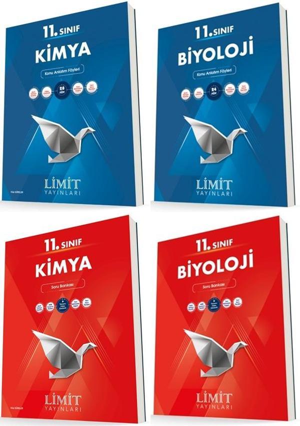 Limit 11. Sınıf Kimya + Biyoloji Konu + Soru Seti 4 Kitap 2023 - Limit Yayınları - Image 1
