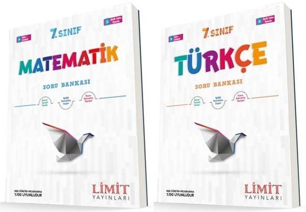 Limit 7. Sınıf Matematik + Türkçe Soru Bankası Seti 2 Kitap 2023 - Limit Yayınları - Image 1