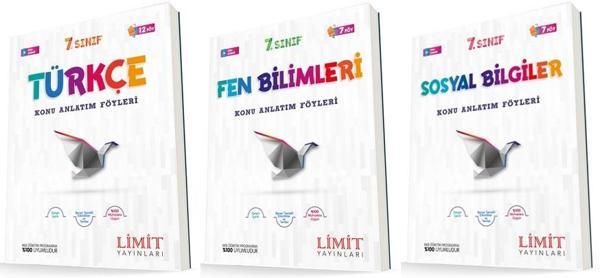 Limit 7. Sınıf Türkçe + Fen + Sosyal Konu Föyleri Seti 3 Kitap 2023 - Limit Yayınları - Image 1