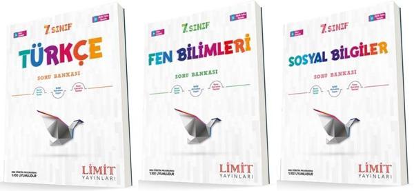 Limit 7. Sınıf Türkçe + Fen + Sosyal Soru Bankası Seti 3 Kitap 2023 - Limit Yayınları - Image 1