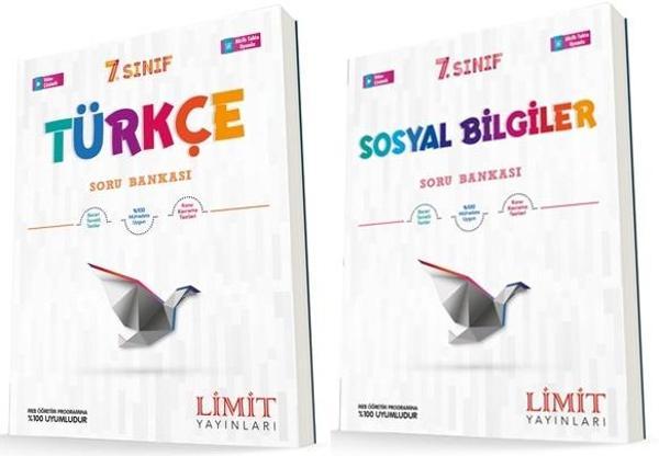 Limit 7. Sınıf Türkçe + Sosyal Bilgiler Soru Bankası Seti 2 Kitap 2023 - Limit Yayınları - Image 1