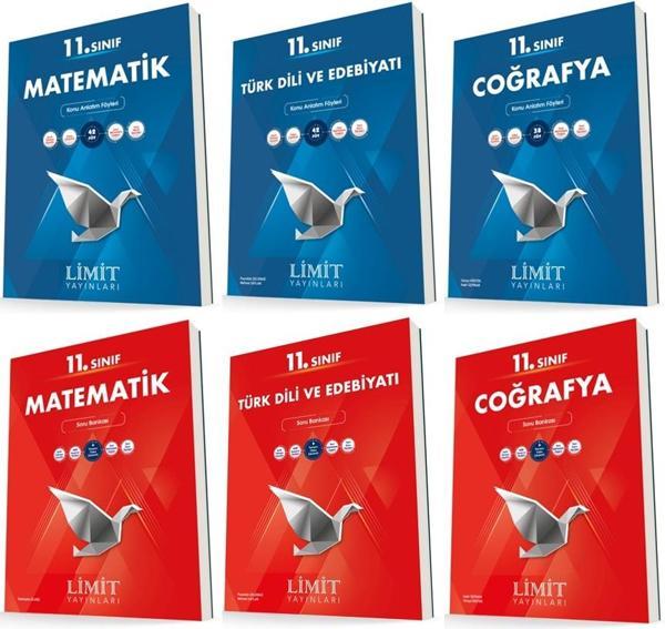 Limit 11. Sınıf Matematik + Edebiyat + Coğrafya Konu + Soru Seti 6 Kitap 2023 - Limit Yayınları - Image 1