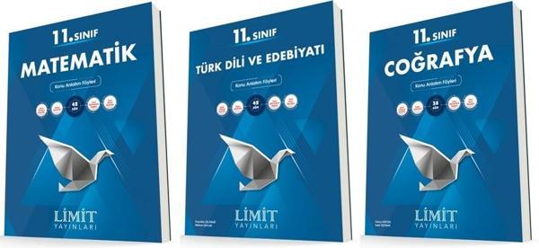 Limit 11. Sınıf Matematik + Edebiyat + Coğrafya Konu Föyleri Seti 3 Kitap 2023 - Limit Yayınları - Image 1