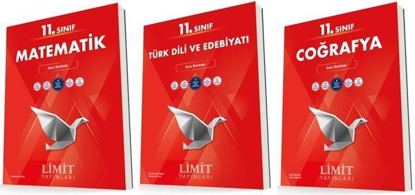 Limit 11. Sınıf Matematik + Edebiyat + Coğrafya Soru Bankası Seti 3 Kitap 2023 - Limit Yayınları - Image 1