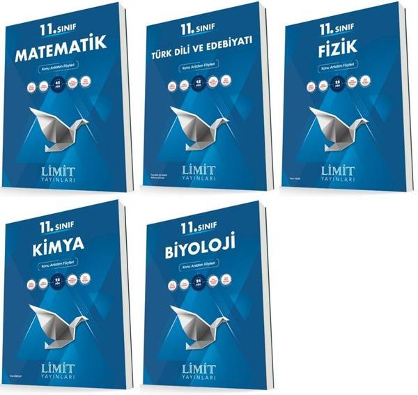 Limit 11. Sınıf Matematik + Edebiyat + Fizik + Kimya + Biyoloji Konu Föyleri Seti 5 Kitap 2023 - Limit Yayınları - Image 1