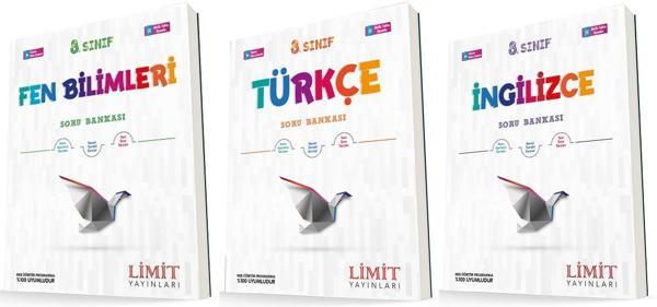 Limit 8. Sınıf Fen + Türkçe + İngilizce Soru Seti 3 Kitap 2023 - Limit Yayınları - Image 1