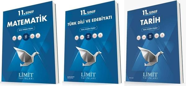 Limit 11. Sınıf Matematik + Edebiyat + Tarih Konu Föyleri Seti 3 Kitap 2023 - Limit Yayınları - Image 1