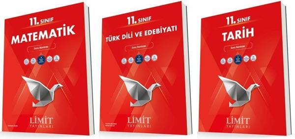 Limit 11. Sınıf Matematik + Edebiyat + Tarih Soru Bankası Seti 3 Kitap 2023 - Limit Yayınları - Image 1