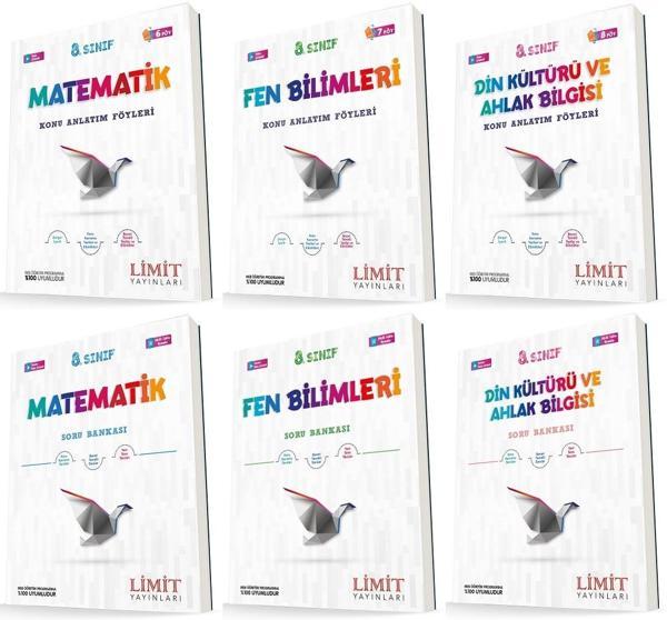 Limit 8. Sınıf Matematik + Fen + Din Konu Föyleri + Soru Seti 6 Kitap 2023 - Limit Yayınları - Image 1
