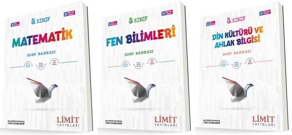 Limit 8. Sınıf Matematik + Fen + Din Soru Seti 3 Kitap 2023 - Limit Yayınları - Image 1