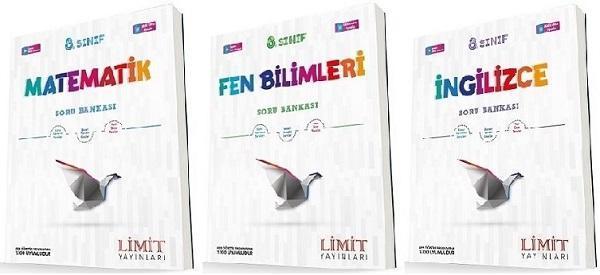 Limit 8. Sınıf Matematik + Fen + İngilizce Soru Seti 3 Kitap 2023 - Limit Yayınları - Image 1