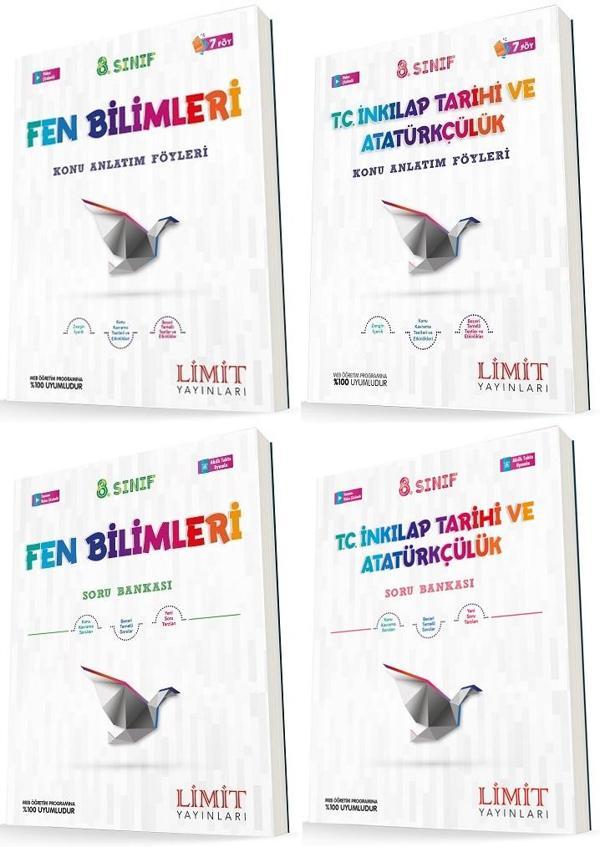 Limit 8. Sınıf Fen Bilimleri + İnkılap Konu Föyleri + Soru Seti 4 Kitap 2023 - Limit Yayınları - Image 1